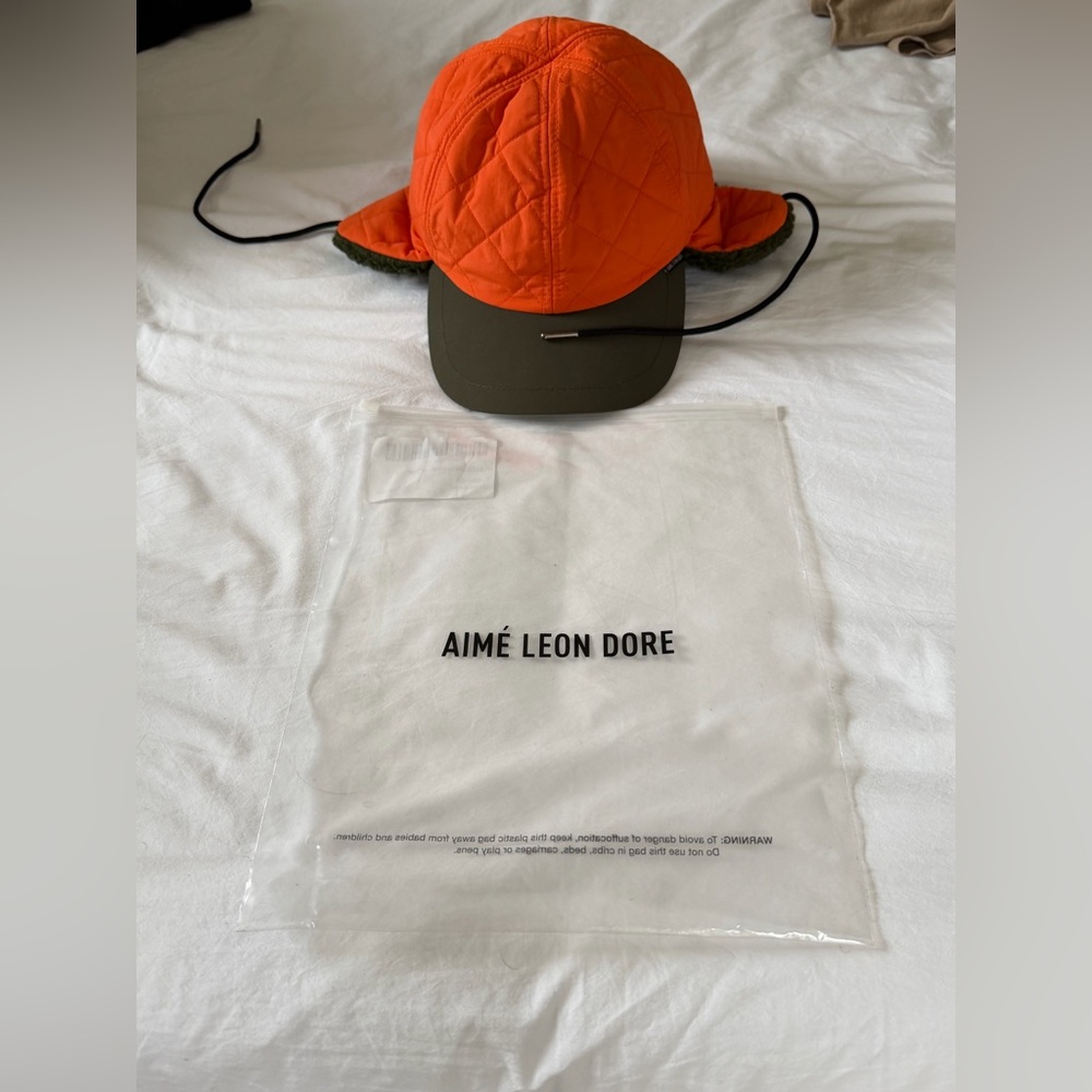 Aime Leon Dore Orange Quilted Hunting Hat